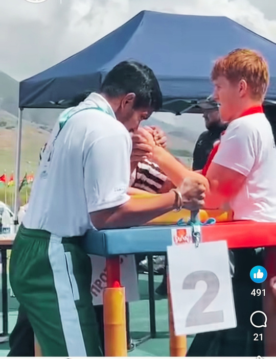 Pakistan Arm Wrestling athlete in competition